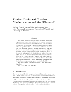Prudent Banks and Creative Mimics: can we tell the difference?