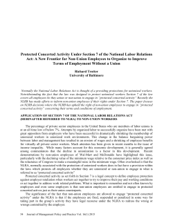 Protected Concerted Activity Under Section 7 of the National Labor