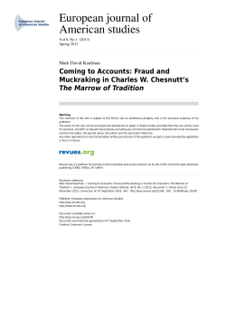 Coming to Accounts: Fraud and Muckraking in Charles