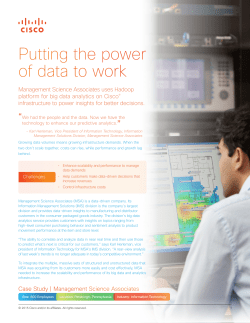 Management Science Associates Customer Case Study