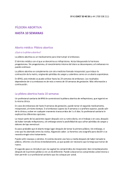p&iacute;ldora abortiva hasta 10 semanas