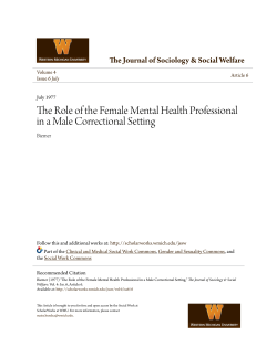 The Role of the Female Mental Health Professional in a Male