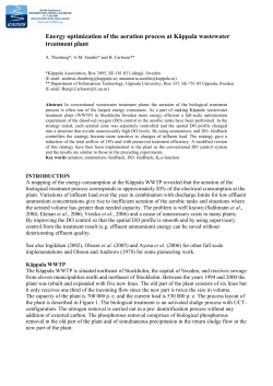 Energy optimization of the aeration process at K&auml;ppala wastewater
