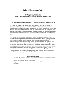 The Association of the First Continental Congress