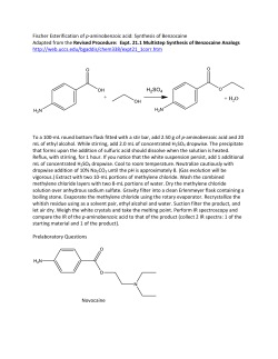 Fischer Esterification of p-aminobenzoic acid: Synthesis of