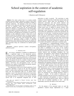 School aspiration in the context of academic self-regulation