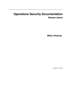 Operations Security Documentation