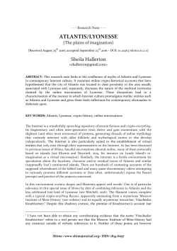 Atlantis/Lyonesse (The plains of imagination)