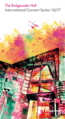 International Concert Series 16|17 The Bridgewater Hall