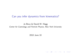 Can you infer dynamics from kinematics?