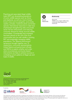 Poaching and associated illegal wildlife trade (IWT) are
