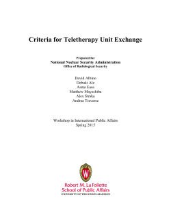 Criteria for Teletherapy Unit Exchange