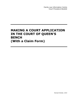 Making an Application with a Claim Form