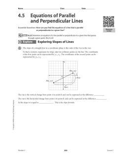 4 . 5 Equations of Parallel and Perpendicular Lines
