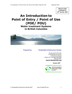 An Introduction to POE/ POU Water Treatment