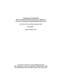 The Relationship between Demand Response and Energy Efficiency