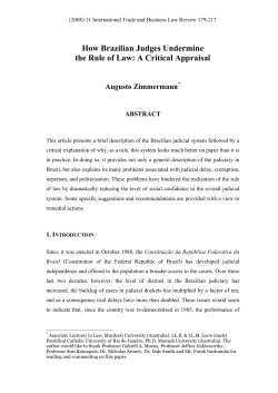 How Brazilian Judges Undermine the Rule of Law: A