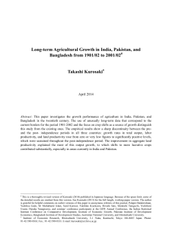 Kurosaki, “Long-term Agricultural Growth in India, Pakistan, and