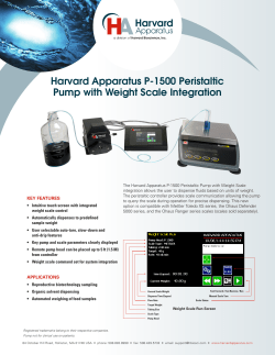 Harvard Apparatus P-1500 Peristaltic Pump with Weight Scale