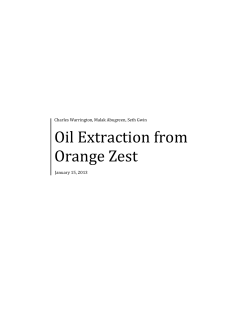 Oil Extraction from Orange Zest