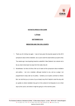 Mediation and the Civil Courts
