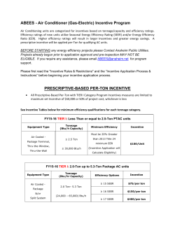 Air Conditioner Incentives Program Tables