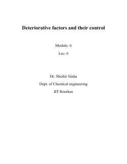 Deteriorative factors and their control
