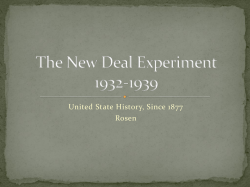The New Deal Experiment 1932-1939