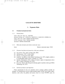 GALLIUM ARSENIDE 1. Exposure Data