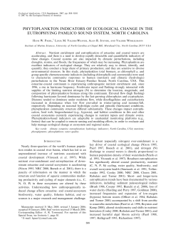 phytoplankton indicators of ecological change in the eutrophying