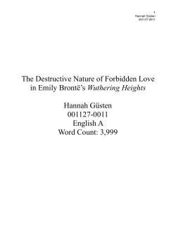 The Destructive Nature of Forbidden Love in Emily Bront&euml;`s