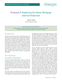 Proposal 8: Replacing the Home Mortgage Interest Deduction