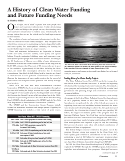 A History of Clean Water Funding and Future Funding Needs