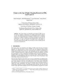 On-going Research at FBK, UniTN and UT