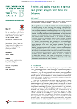 Hearing and seeing meaning in speech and gesture