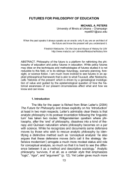 futures for philosophy of education