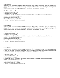 Chapter 2 Notes Read pages 71-93 As you read, list at least THREE