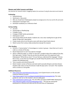 Romeo and Juliet Lessons and Ideas