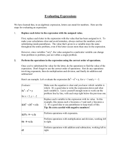 Evaluating Expressions