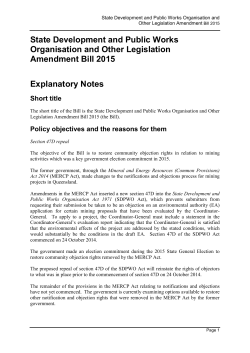 State Development and Public Works Organisation and Other