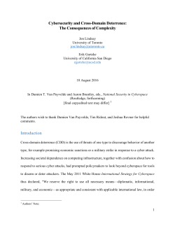 Cybersecurity and Cross-Domain Deterrence: The Consequences of