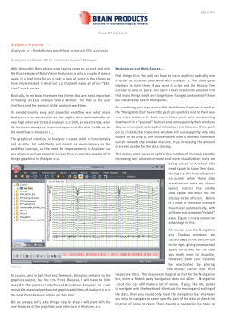 Analyzer 2 &ndash; Redefining workflow oriented EEG