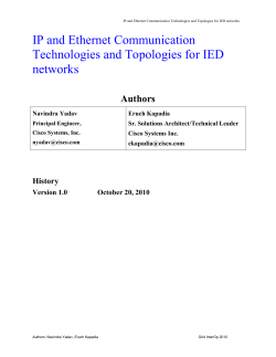 IP and Ethernet Communication Technologies, Topologies and