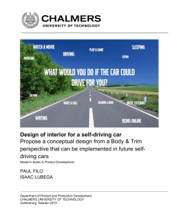 Design of interior for a self-driving car