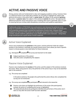 Active and Passive Voice