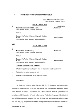 Crl. M.C 380 of 2010 - Delhi District Courts