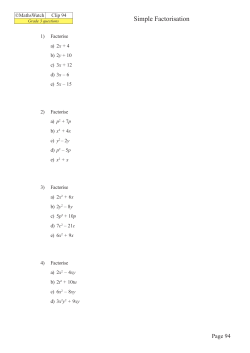 Simple Factorisation