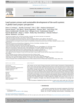 Land system science and sustainable development of the earth