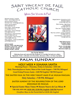 Holy Week Semana Santa - Saint Vincent de Paul Catholic Church