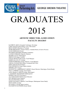 2015 George Brown Theatre School Graduates